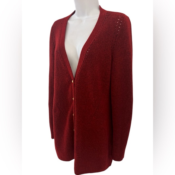 White House Black Market Burgundy Cardigan. Sz/S - Picture 4 of 11